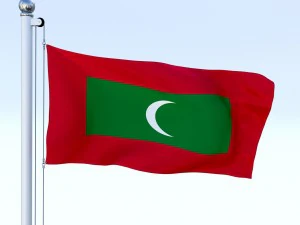 animated maldives flag 3D Model