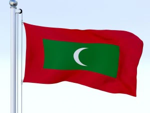 animated maldives flag 3D Model