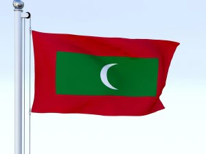 animated maldives flag 3D Model