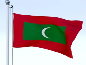 animated maldives flag 3D Model