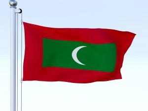animated maldives flag 3D Model