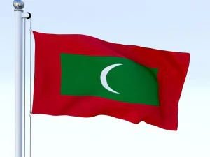 animated maldives flag 3D Model