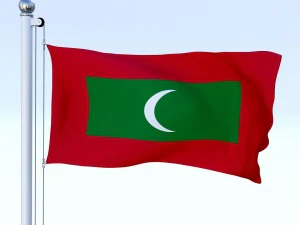 animated maldives flag 3D Model