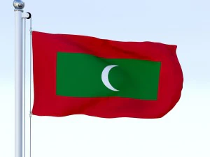 animated maldives flag 3D Model