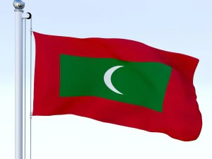 animated maldives flag 3D Model