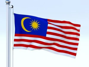 animasyonlu malezya bayrağı 3D Model