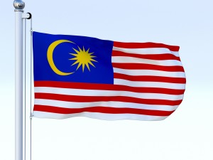 animated malaysia flag 3D-Modell
