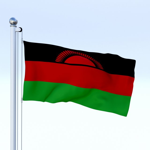 animated malawi flag 3Dモデル .c4d .max .obj .3ds .fbx .stl .blend 