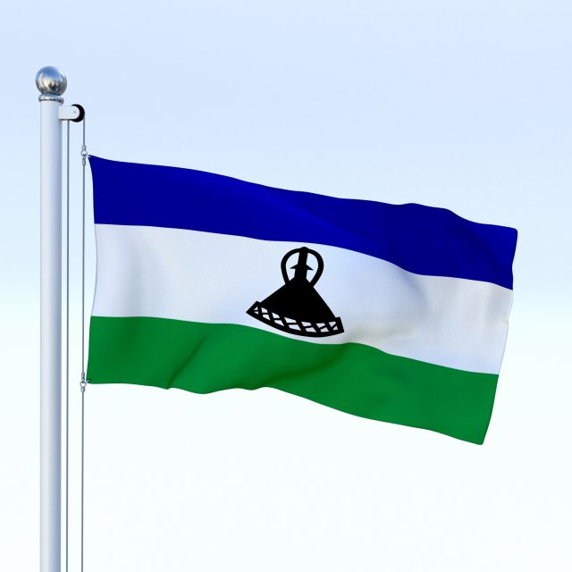 animated lesotho flag 3D 模型 .c4d .max .obj .3ds .fbx .stl .blend 