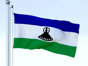 animierte Lesotho-Flagge 3D Modell