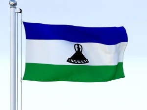 动画莱索托国旗 3D 模型