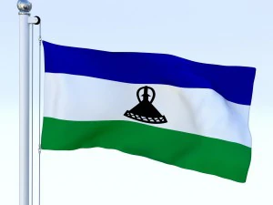 动画莱索托国旗 3D 模型