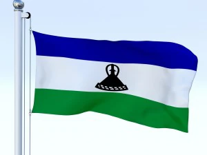 动画莱索托国旗 3D 模型