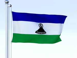 动画莱索托国旗 3D 模型