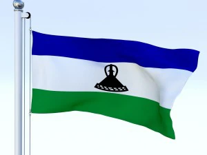 动画莱索托国旗 3D 模型