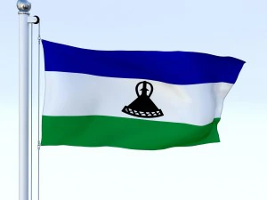 动画莱索托国旗 3D 模型