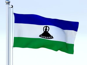 动画莱索托国旗 3D 模型