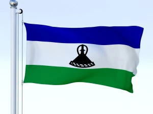 动画莱索托国旗 3D 模型