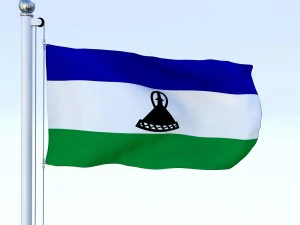 动画莱索托国旗 3D 模型