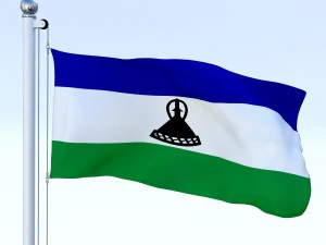 动画莱索托国旗 3D 模型