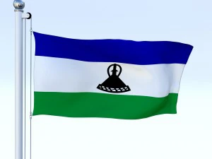 动画莱索托国旗 3D 模型