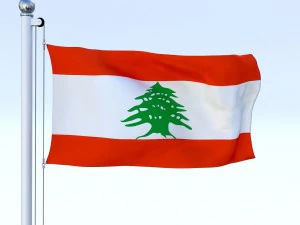 animated lebanon flag 3D Model