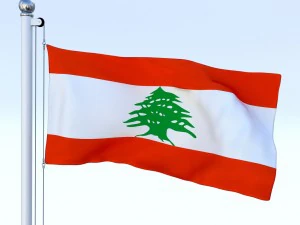 animated lebanon flag 3D Model