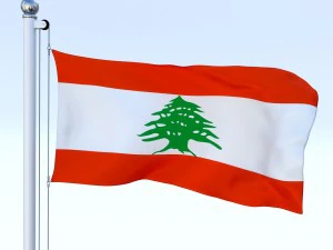 animated lebanon flag 3D Model