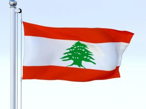 animated lebanon flag 3D Model