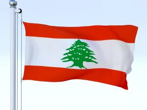 animated lebanon flag 3D Model