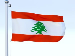 animated lebanon flag 3D Model