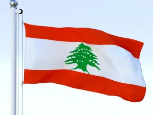 animated lebanon flag 3D Model