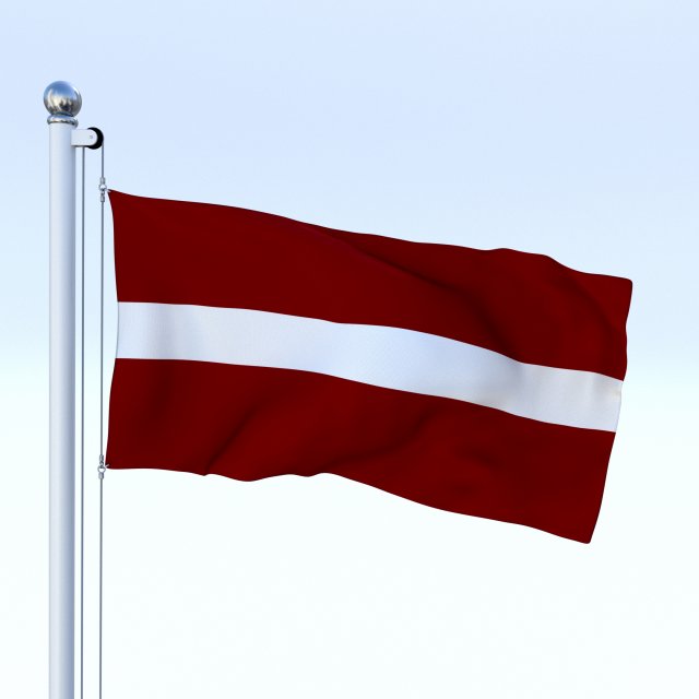 animated latvia flag 3D Модель .c4d .max .obj .3ds .fbx .stl .blend 