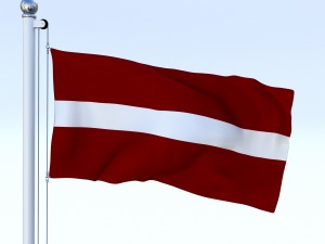 animated latvia flag 3D Model