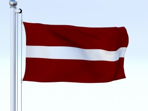 animated latvia flag 3D Модель
