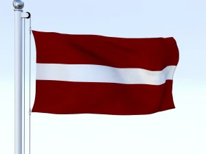 animated latvia flag 3D Model