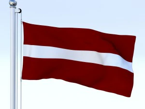 animated latvia flag 3D Model