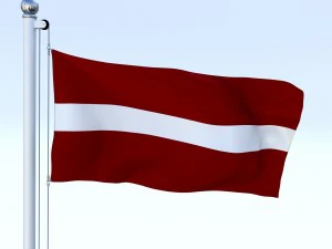 animated latvia flag 3D Model