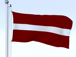 animated latvia flag 3D Модель