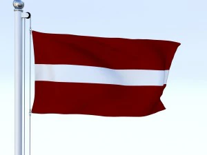 animated latvia flag 3D Model
