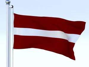 animated latvia flag 3D Model
