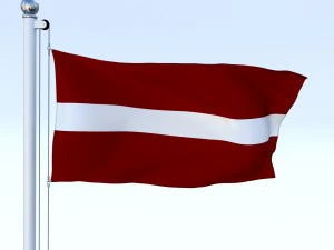 animated latvia flag 3D Model