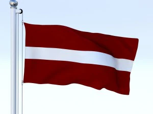 animated latvia flag 3D Model