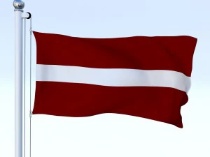 animated latvia flag 3D Model