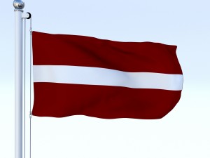 animated latvia flag 3D Модель