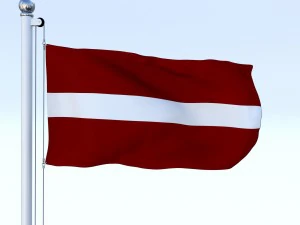 animated latvia flag 3D Model