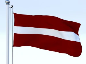 animated latvia flag 3D Model