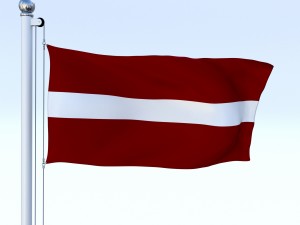 animated latvia flag 3D Модель