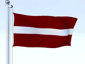animated latvia flag 3D Model
