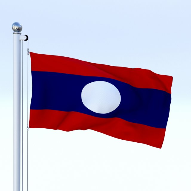 animated laos flag Model 3D .c4d .max .obj .3ds .fbx .stl .blend 